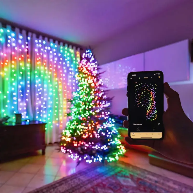 Twinkly 210 Multicolour + White LED Curtain Lights