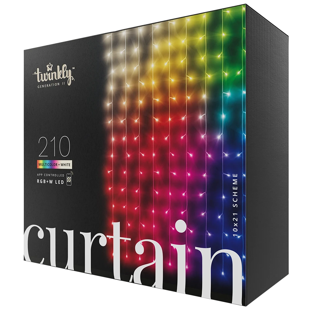 Twinkly 210 Multicolour + White LED Curtain Lights